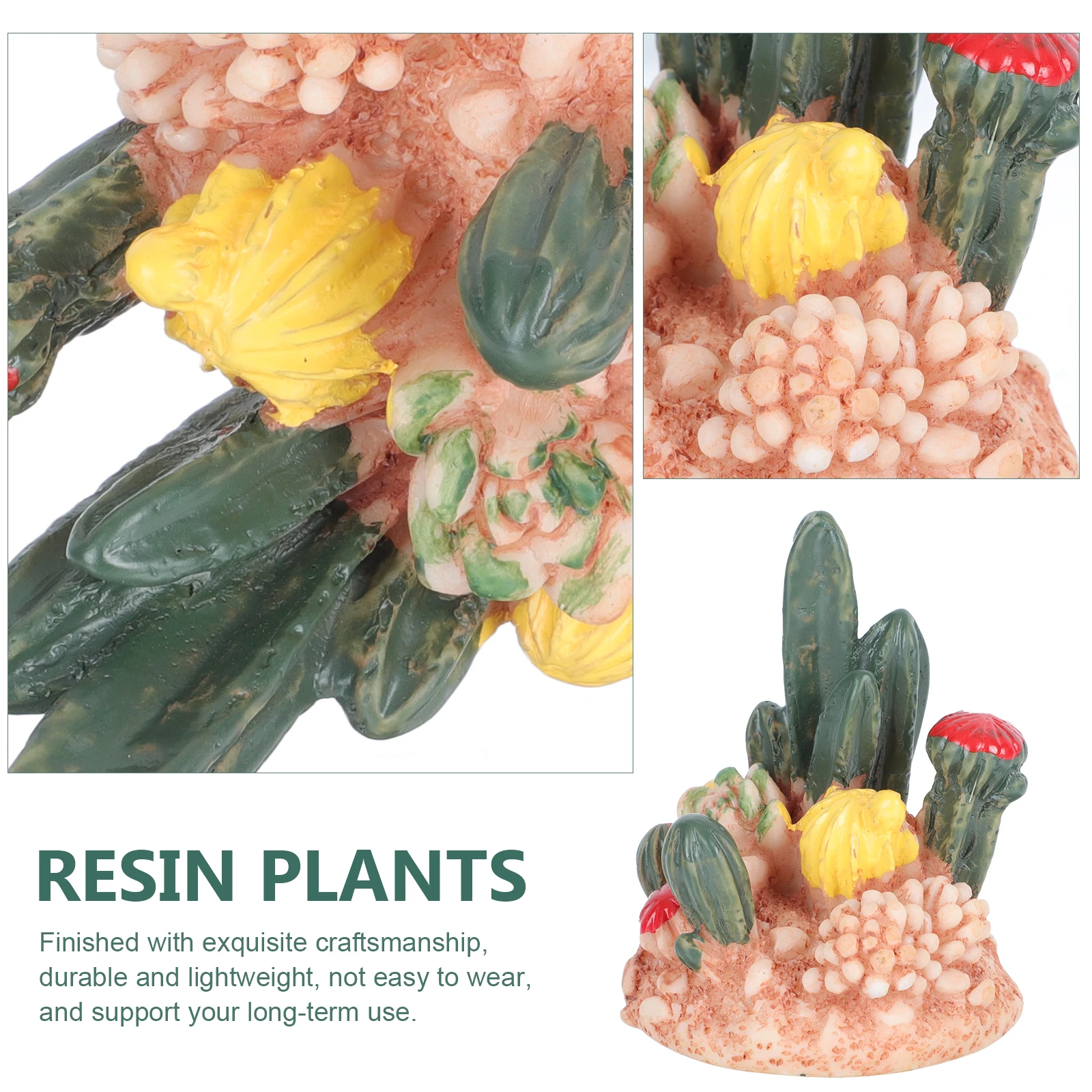

2pcs Resin Succulent Plants Ornament Micro Landscape Decor Mini Simulated Plants Desktop Garden Accessory for Home Balcony Yard