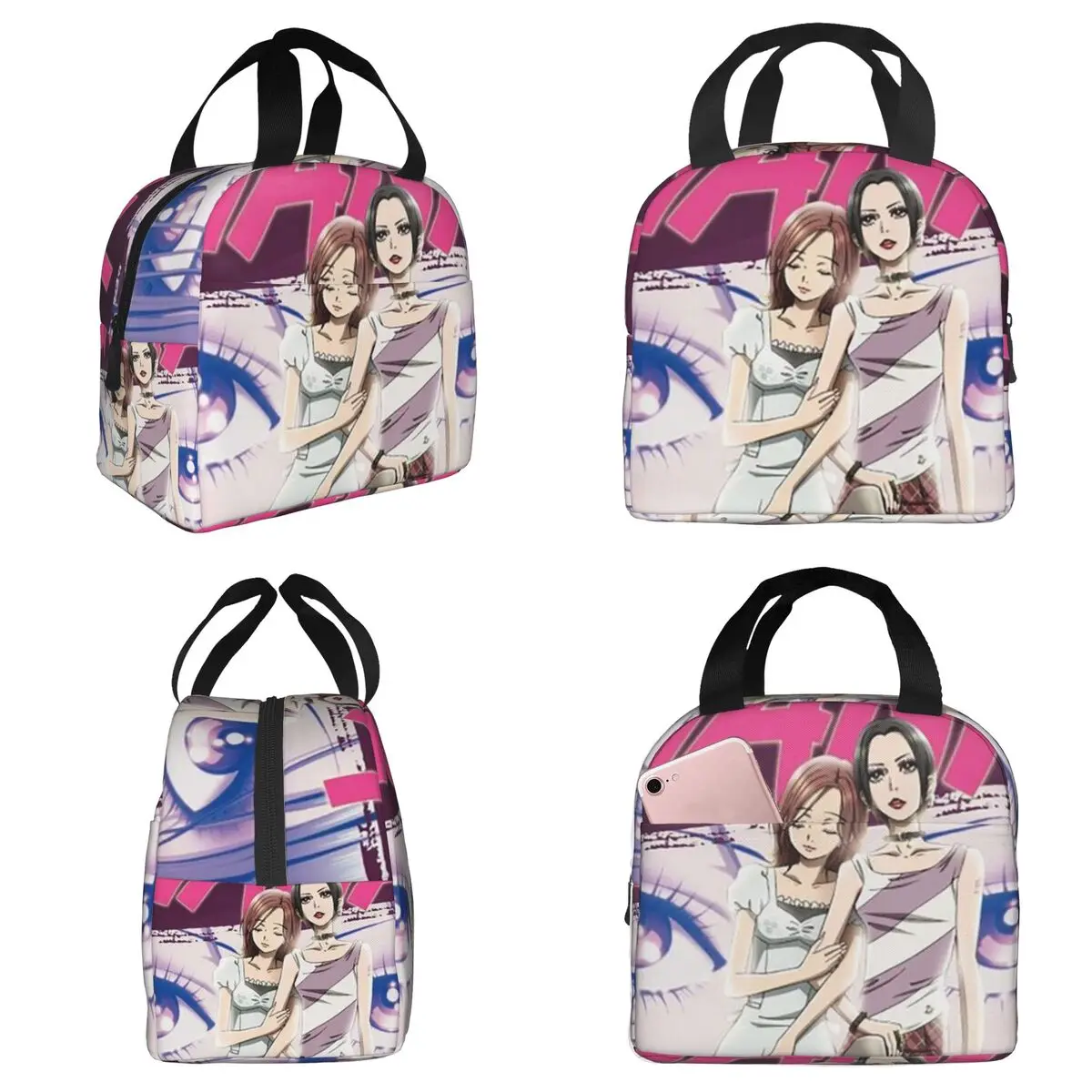 Nana Anime Osaki Eyes Isolierte Lunchtasche für Kinder, Schulkühler, Thermo-Lebensmittelbox, tragbare Lunchboxen, Behälter