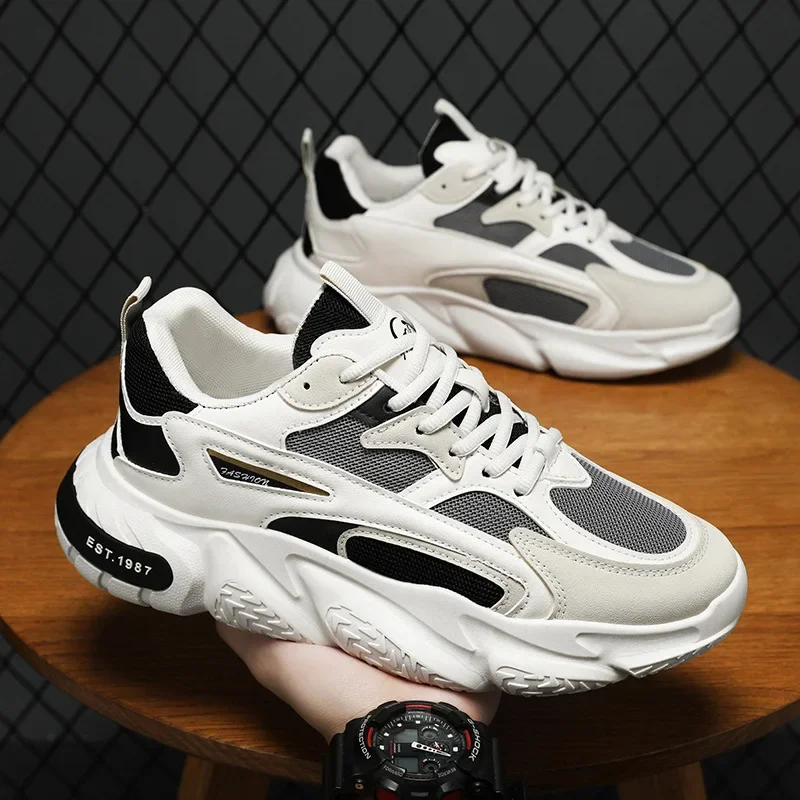 Chaussures de course en maille respirante pour hommes, baskets confortables et durables, chaussures de tennis de marque, haute qualité, nouveau, 2024