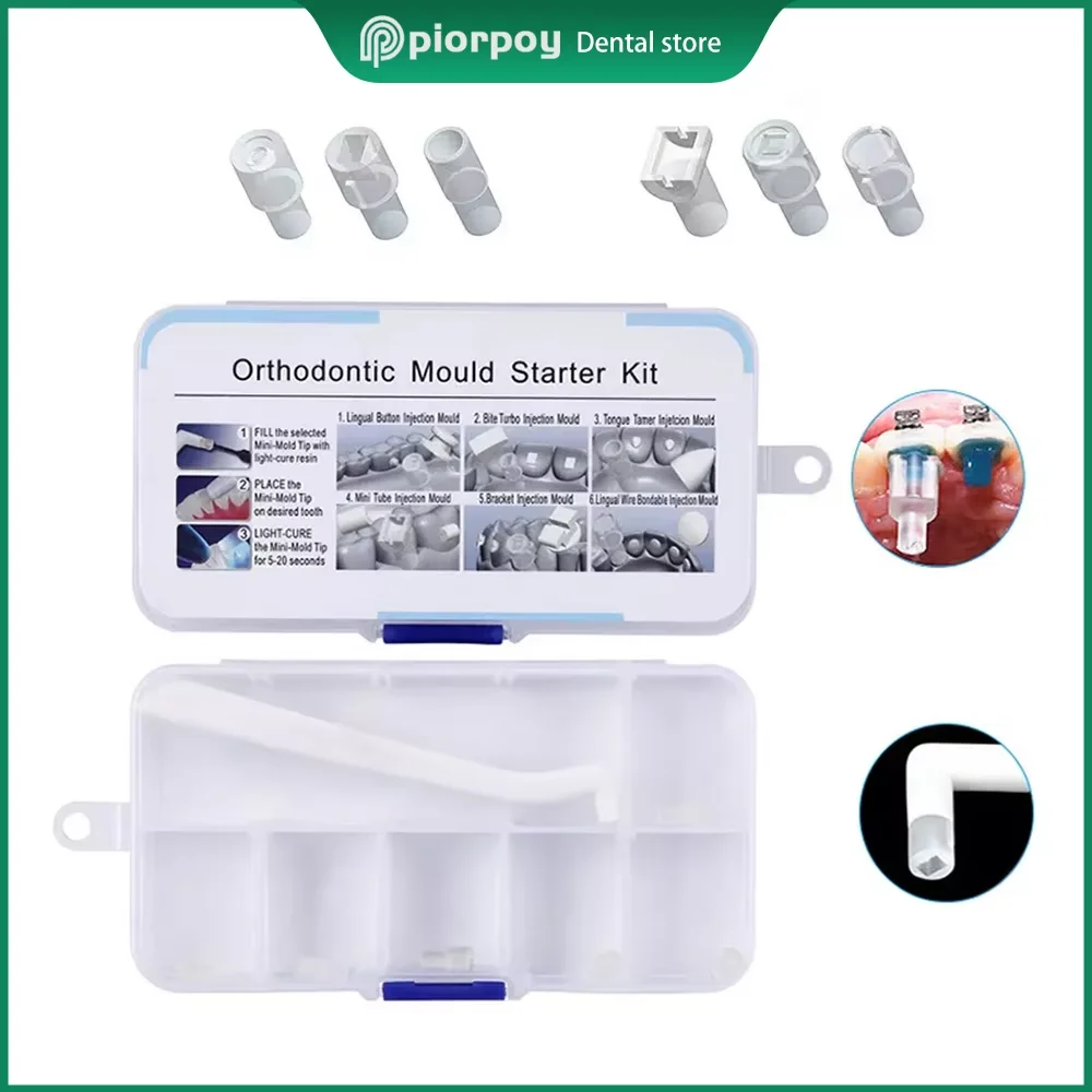 PIORPOY 치과 미니 교정 사출 금형, 빠른 내장, 미학 스타터 키트, 브래킷 설측 단추, 치과 액세서리