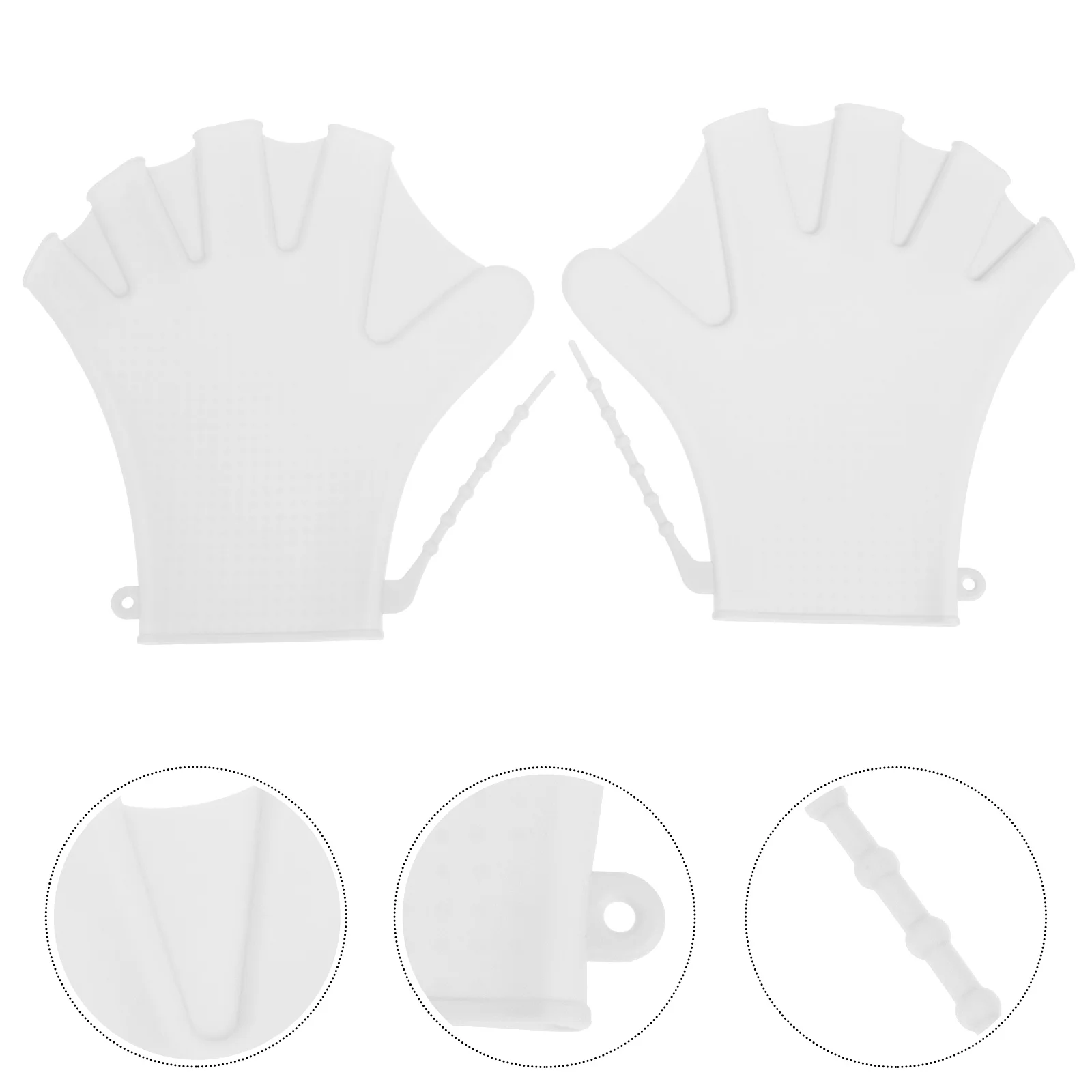 1Pair Adjustable Swimming Webbed Gloves Silicone Material for Swim Practice Diving Training Water Resistance Workout