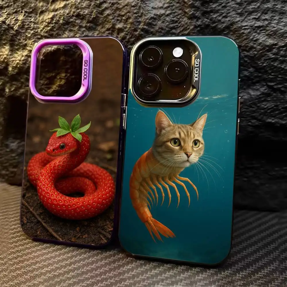 

Italian Brainrot Animals Phone Case Color Silver Shell For IPhone 17 16 15 14 13 12 11 Pro Max Plus