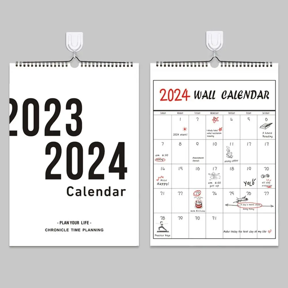 NEW 2024 Simple Wall Calendar Home Office Hanging Wall Calendar Weekly Monthly Planner Agenda Organizer Schedule Reminder