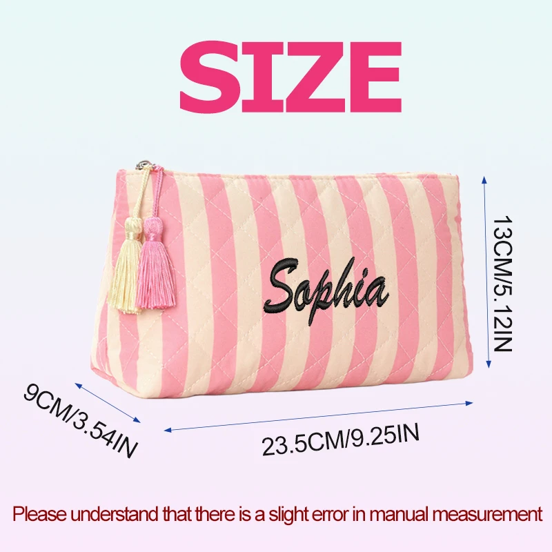 Embroidery Customization / Standard Version, Two Options, Personalized Striped Makeup Bag, Stylish Color-Block Design Toiletry Bag, Clutch Bag, Suitable for Business Trips, Outdoor Commuting, Etc!