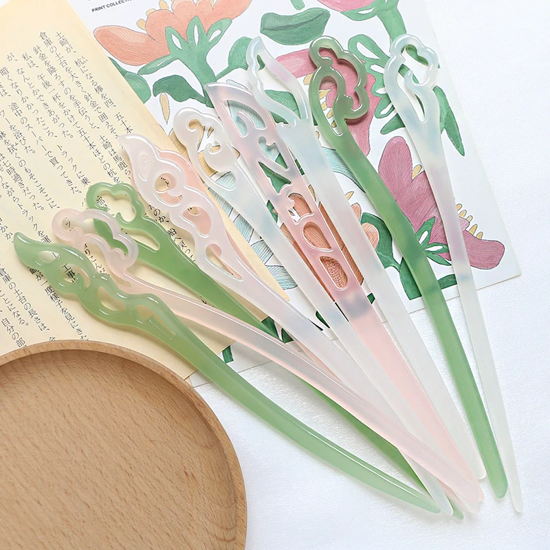 6pcs Acetic Acid Hairpin Simple Ancient Style Hairpin All-match Daily Headwear Modern Hairpin Children One-word Hairpin