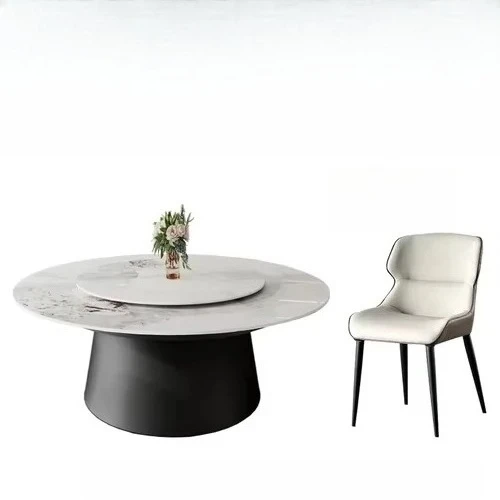 

Rock slab electric turntable, marble round table, high-end hotel, large apartment villa, round table multi-function