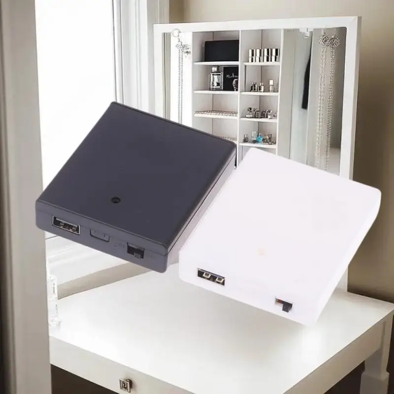 1Pcs Portable Mini 4AA Battery Holder Storage Box USB Power Supply Battery Box Case For LED Strip Light Accessories