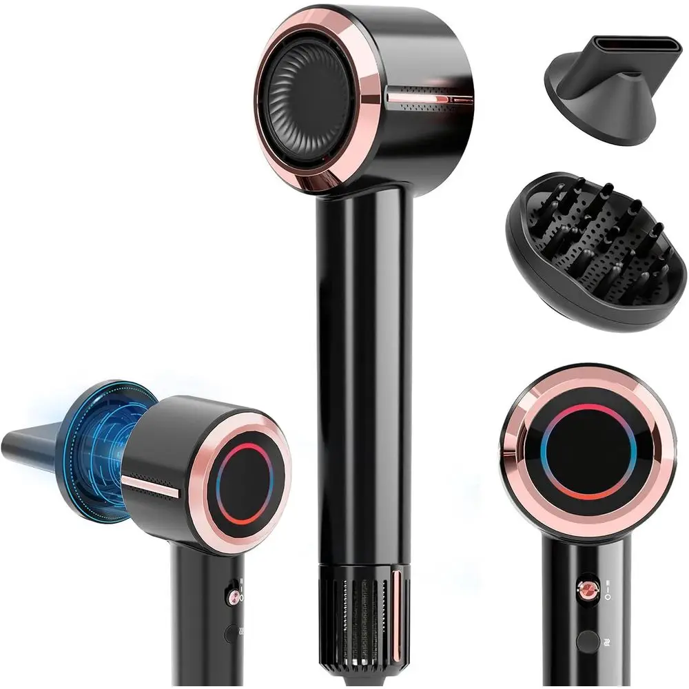 

Hair Dryer, ast Drying Blow Dryer with Diuser, with 110, 000RPM BrushlMotor&Ionic Technology No Heat Damage, Lightweight or Wome