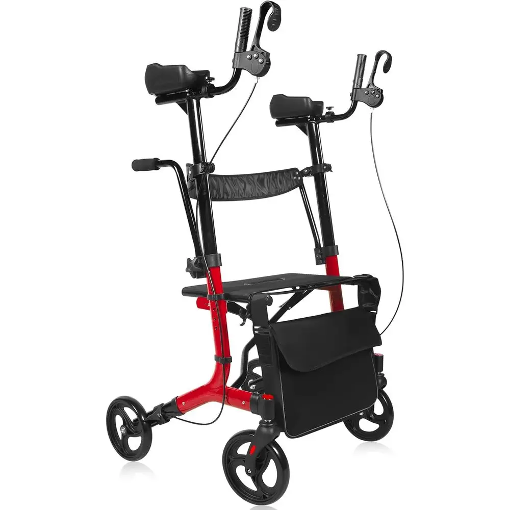 

Upright Walker or Seni& Adults with Seat 450 lb acity, Stand Up Walkers oldable, 19.8 lbs Lightweight, Adjustable Arms, 7.9-Inch