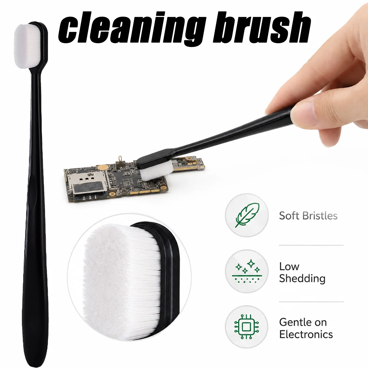 SIKEZHAN Fibre Cleaning Polishing Motherboard IC Glue Removal Cleaning Brush for Circuit IC PCB BGA Phone Soft Toothbrush