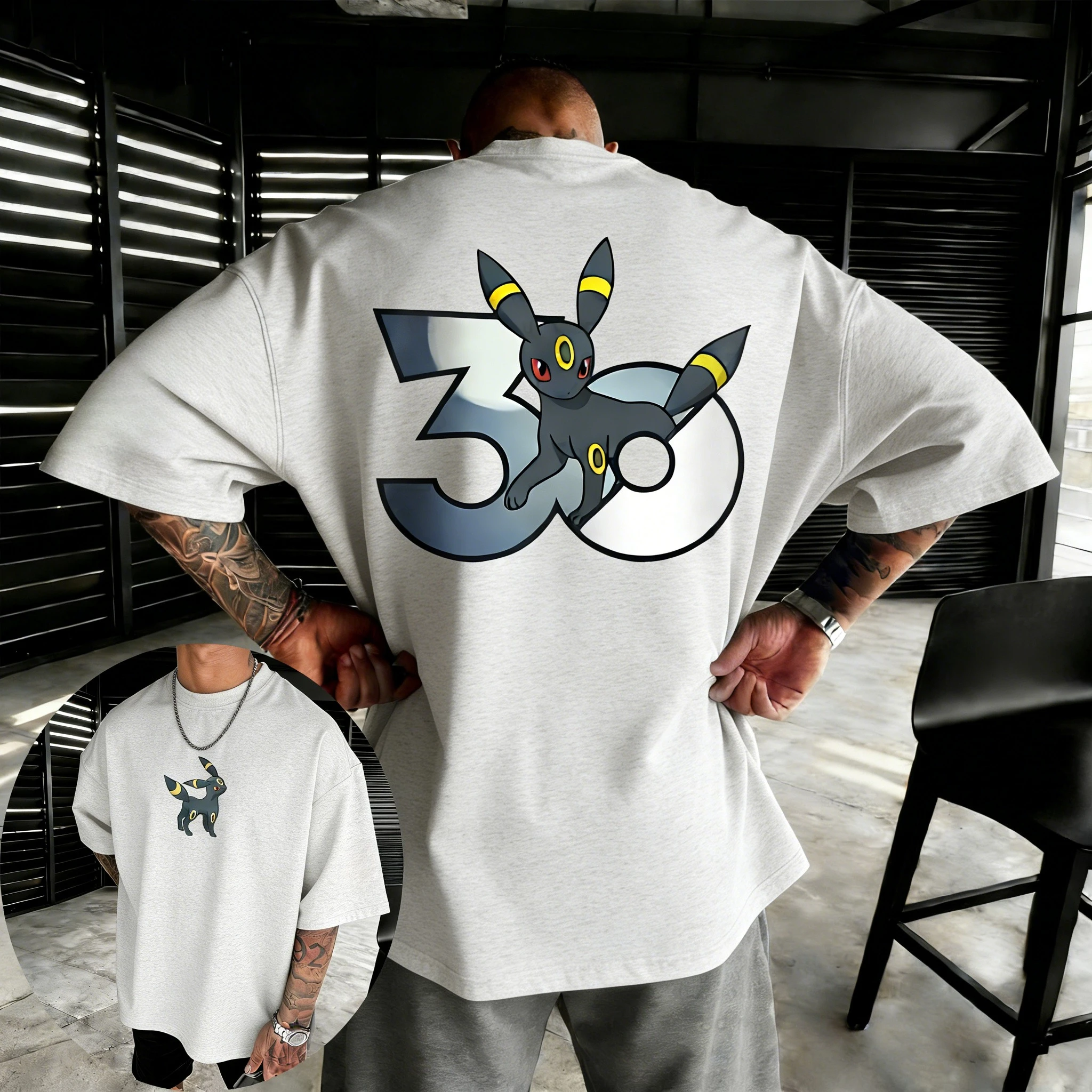 2026 Pokémon 30th Anniversary Umbrion Co-Branded bedrucktes T-Shirt für Herren und Damen – Sommer-T-Shirt 2026 Streetwear – Detail 9