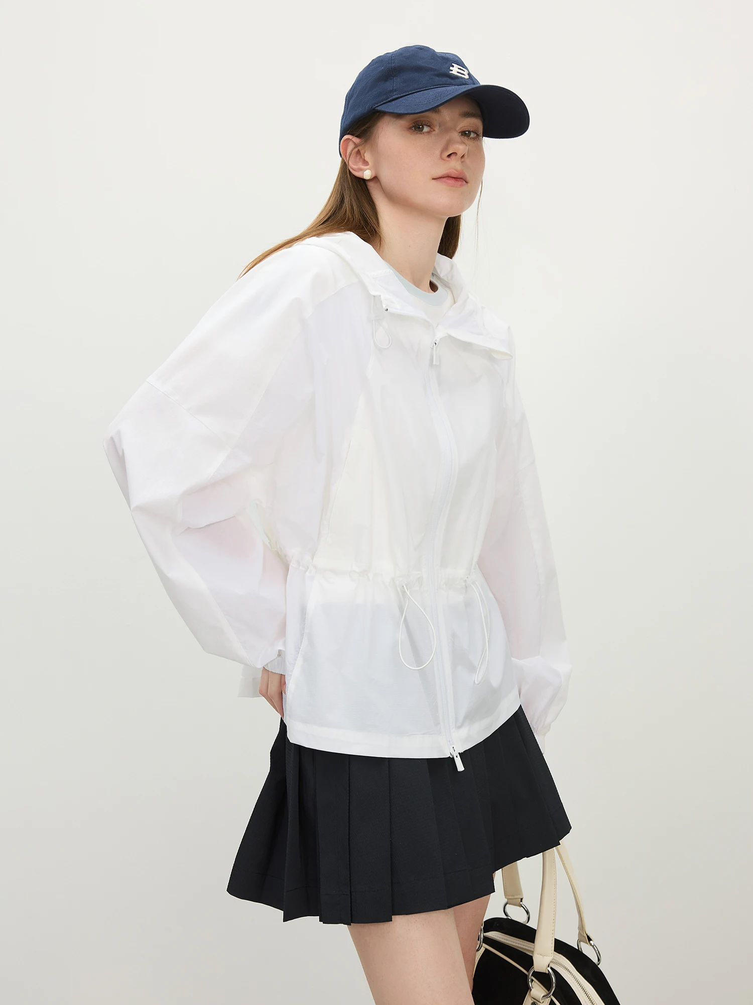 FSLE Leichtes Kapuzen-UV-Schutz-Top für Damen, 20225, Sommer, neues Design, entspannte lässige Oberbekleidung, Mantel, Jacken, 25FS12387