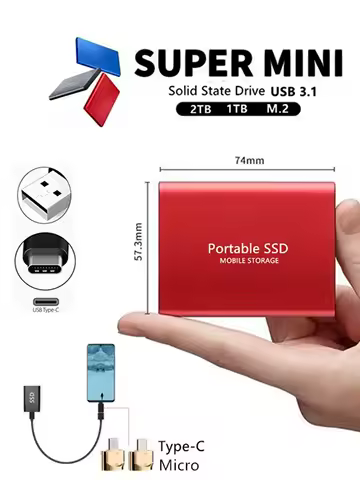 1.8"  disco duro externo USB 3.0 Type C   ssd external hard drive 500GB 1TB 2TB for laptops  Desktop