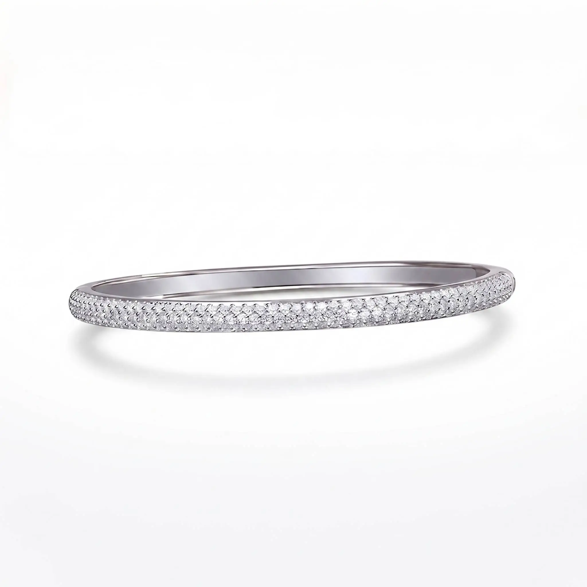 13.19g Moissanite Bangle Bracelet for Women, S925 Silver D Color VVS1 Moissanite Bangle, Luxury Minimalist Jewelry Gift for Her,