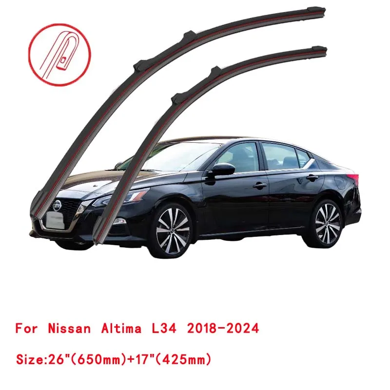 Escobilla Limpiaparabrisas Doble de Goma para Automóvil Nissan Altima L32 L33 L34 Sedán Coupé 2002 2006 2010 2012 2016 2018 2019 2020 2022