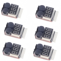 3/6PCS RC Voltage Display Battery Low Alarm Buzzer 1S-8S Meter Tester Lipo Battery Monitor For RC Car Drone Helicopter