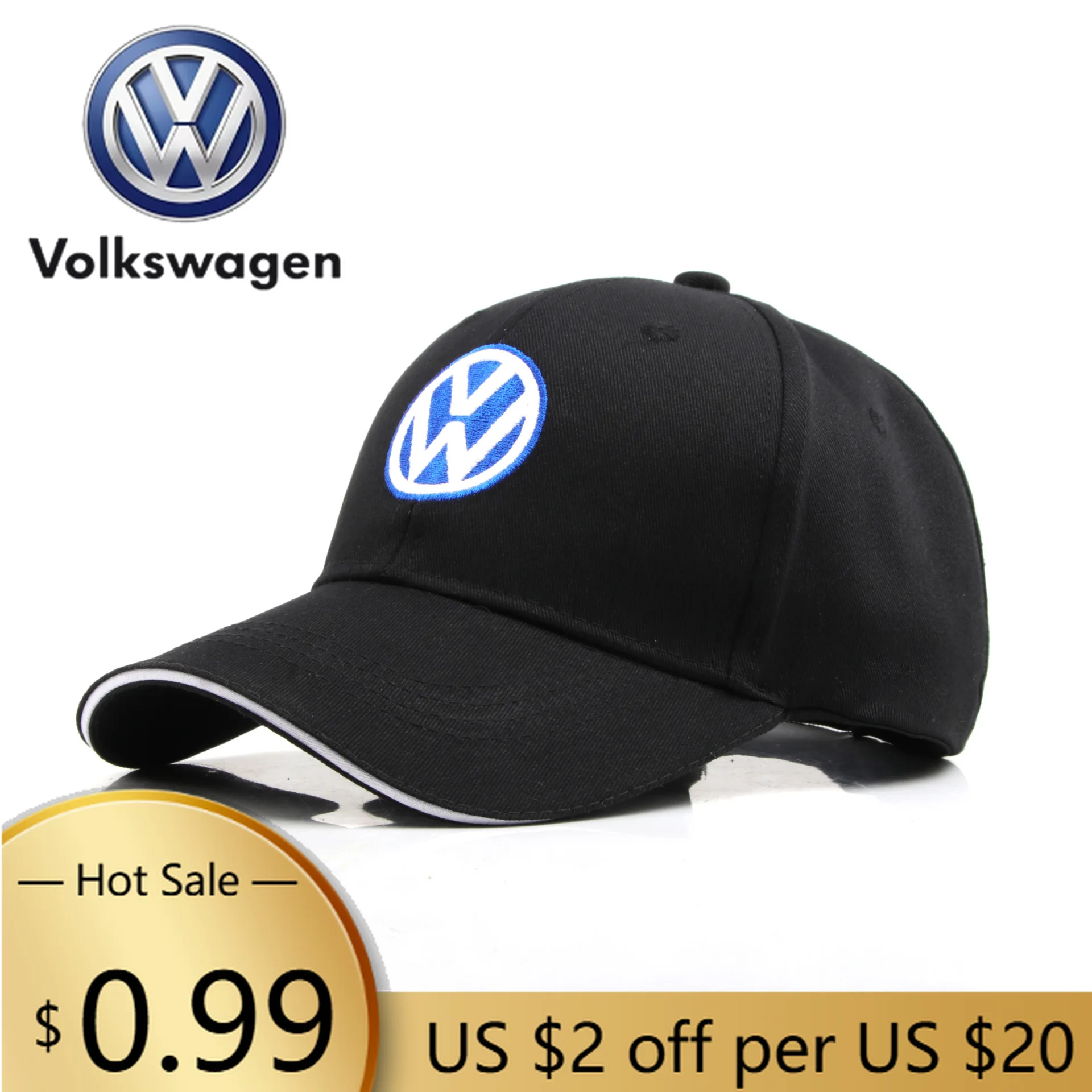 Gorra de Béisbol para Coche VOLKSWAGEN VW, Gorra con Visera Ajustable Unisex, Gorra de Verano para Papá, Gorra Deportiva con Protección Solar para Volkswagen GOLF