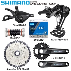 SHIMANO DEORE M6100 Groupset 1X12 Speed Shifter Rear Derailleurs FC-M6100-1 Crankset KMC X12 Chain Cassette for MTB Bike Parts