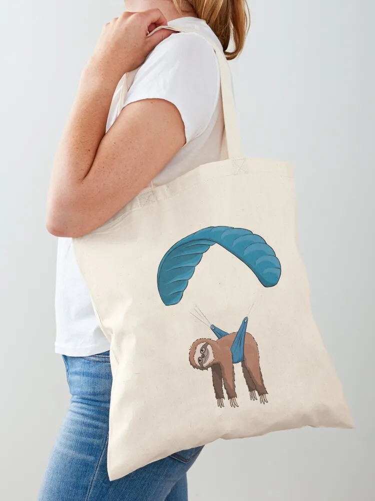 Paragliding Flying Sloth Sunglasses Skydiver Paraglider Tote Bag canvas bags great bag custom fabric bag Canvas Tote