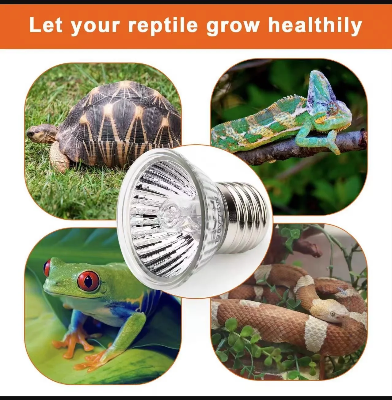 5/1PCS UVB Reptile Heating Lamp Bulb Turtle Basking Promoting Pet Growth Lamp High Quality Sunlamp for Amphibians 25/50/75W