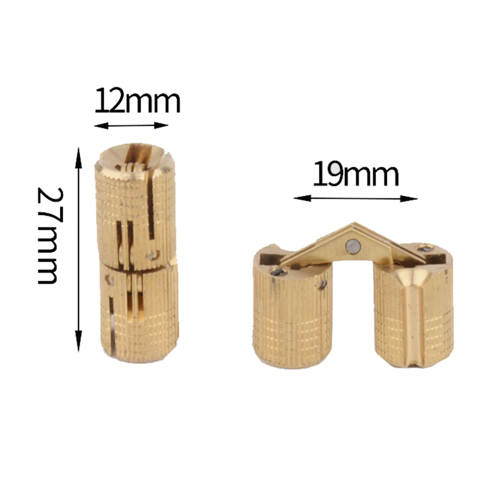 Set of 4 Cylinder Concealed Drum Hinges for Jewelry Boxes and Craft Applications Copper and Zinc Alloy for Long Term Use