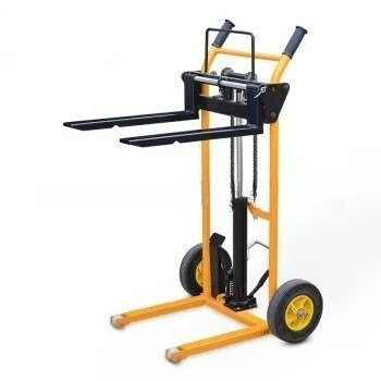 A  Portable hydraulic slot car hand push forklift 150kg lifting forklift