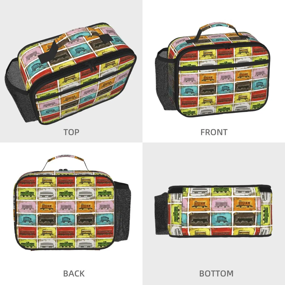 Ticket To Ride The Trains On White Bath Mat11 Insulated Lunch Bag for Kids School Cooler Thermal Food Box Tote Lunch Boxes