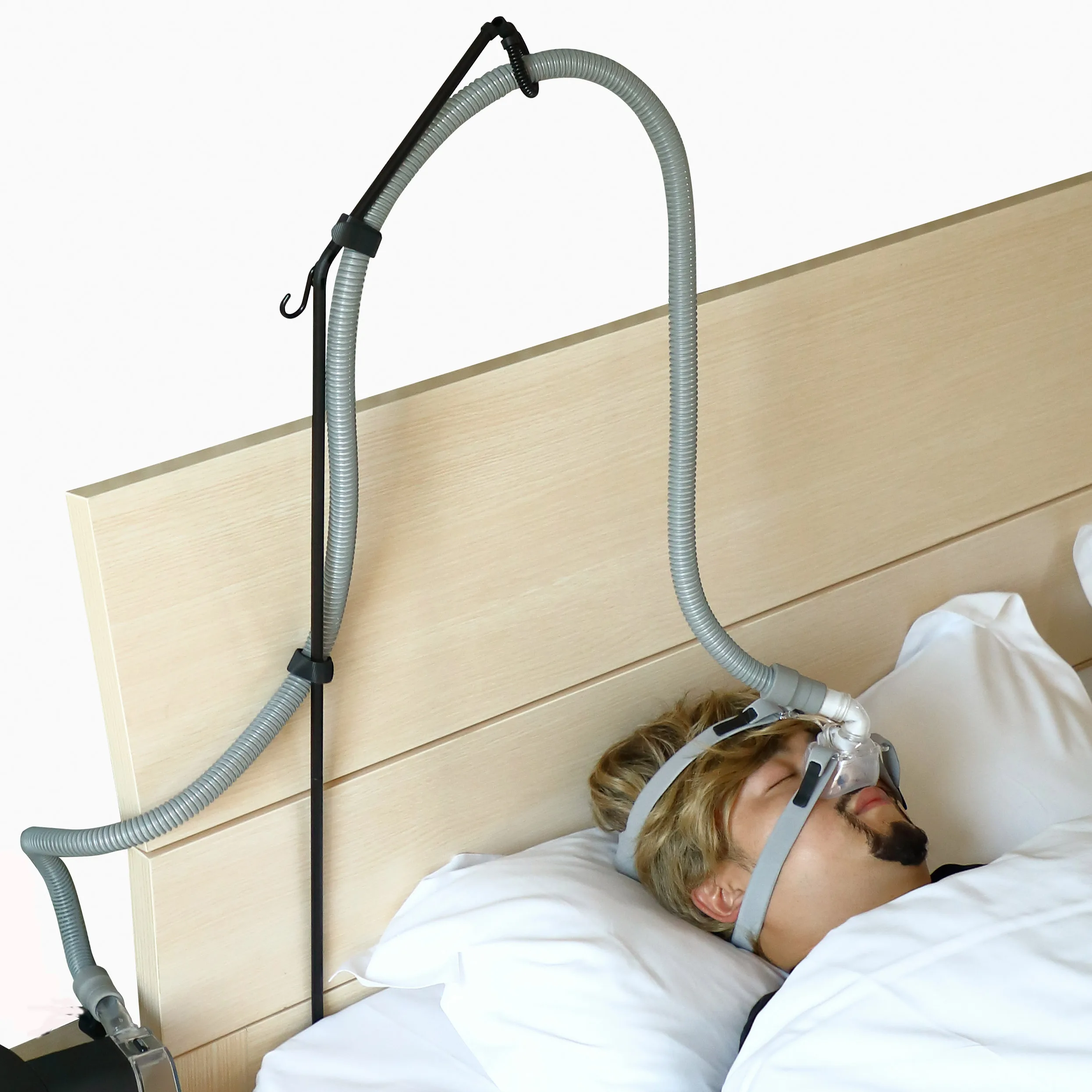 CPAP Accessory Hose Holder Mask Hanger Tube Lift Pipe Support Foldable 360° Rotable Put Under Mattress Hang BIPAP APAP Tubing