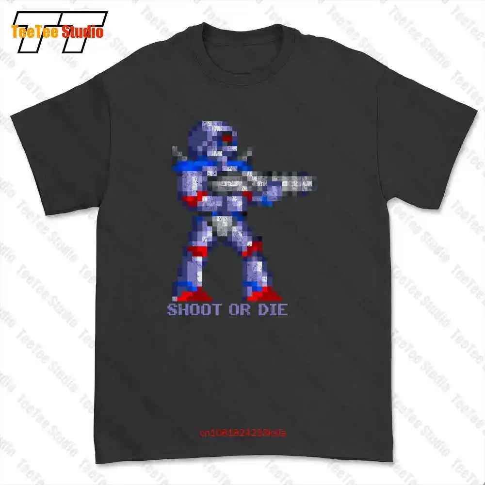 Schießen oder sterben türkische Spiel Sprite Amiga Figur Roboter Spiel T-Shirt T-Shirt k5g7