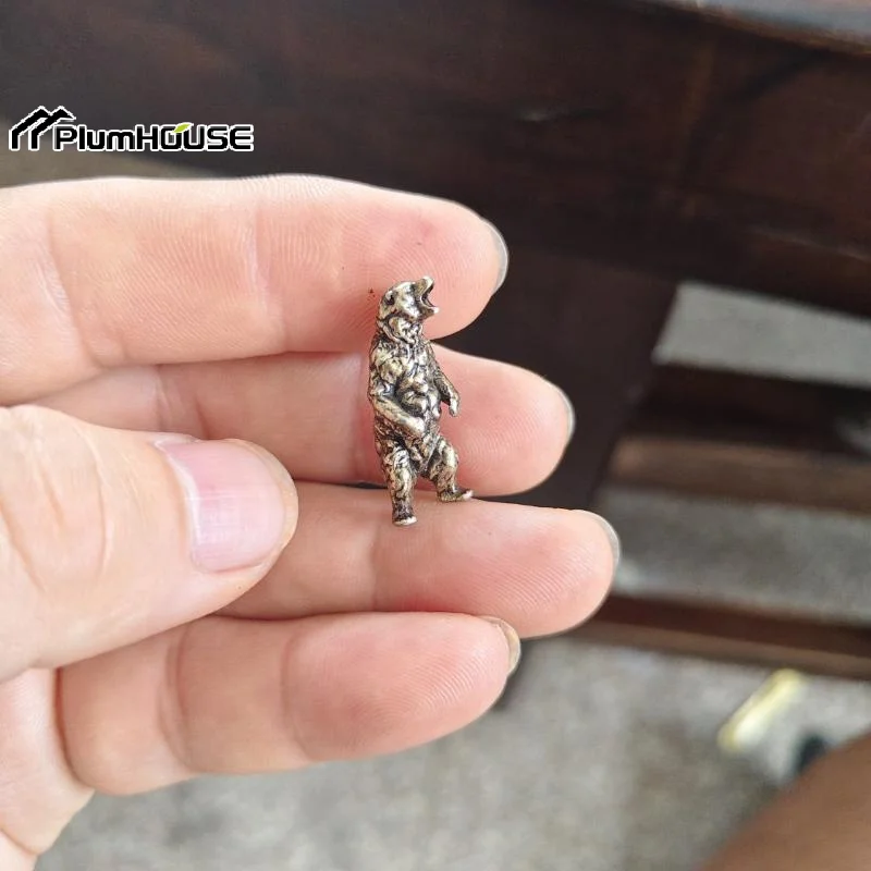 Vintage Brass Roaring Bear Statue Exquisite Handcrafted Design Perfect For Home Office Desk Living Room Decor