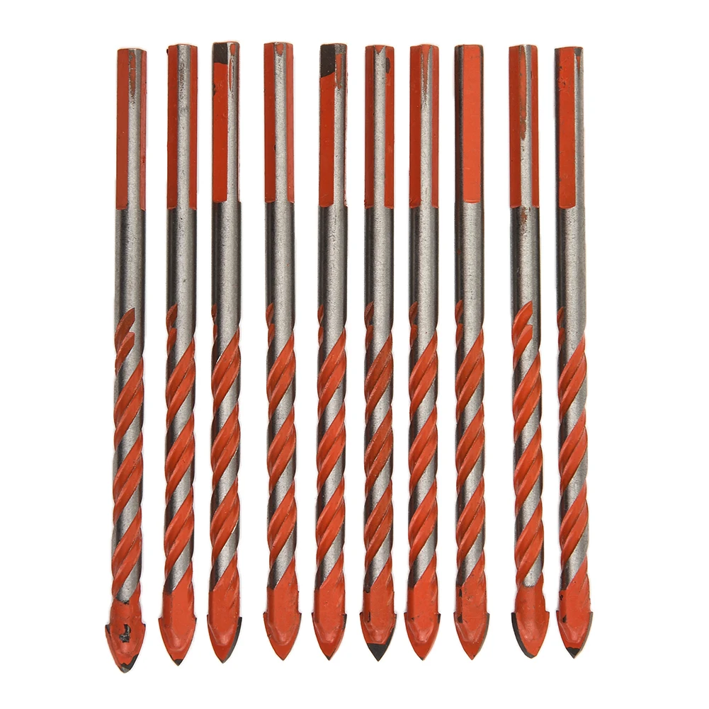 Drilling Drill Bit Triangular Shape Handle High Quality Tool 10PCS Precise Set Spiral Shaft Orange For Porcelain