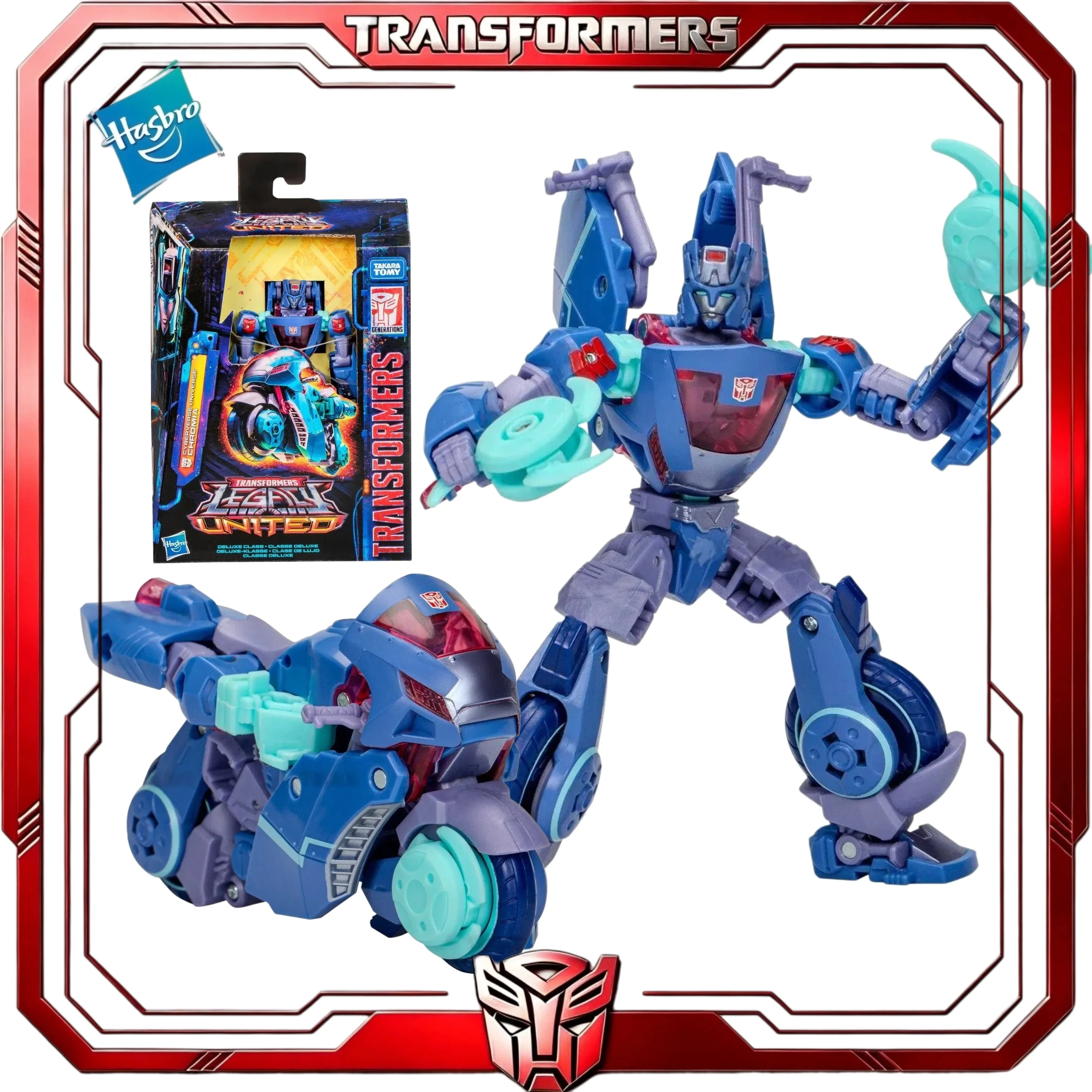 En Stock Transformers Legacy United Deluxe Chromia Hasbro Cyberverse Universe Motocicleta Figura de Acción Coleccionable Juguete Regalo