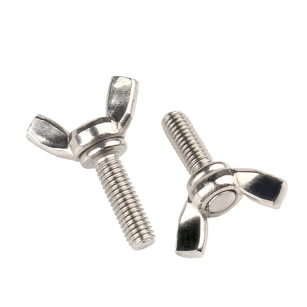 5Pcs Butterfly Wing Bolts M3 M4 M5 M6 M8 M10 M12 Hand Tighting Wing Head Thumb Screws 304 Stainless Steel A2-70 DIN316 L:6-100mm