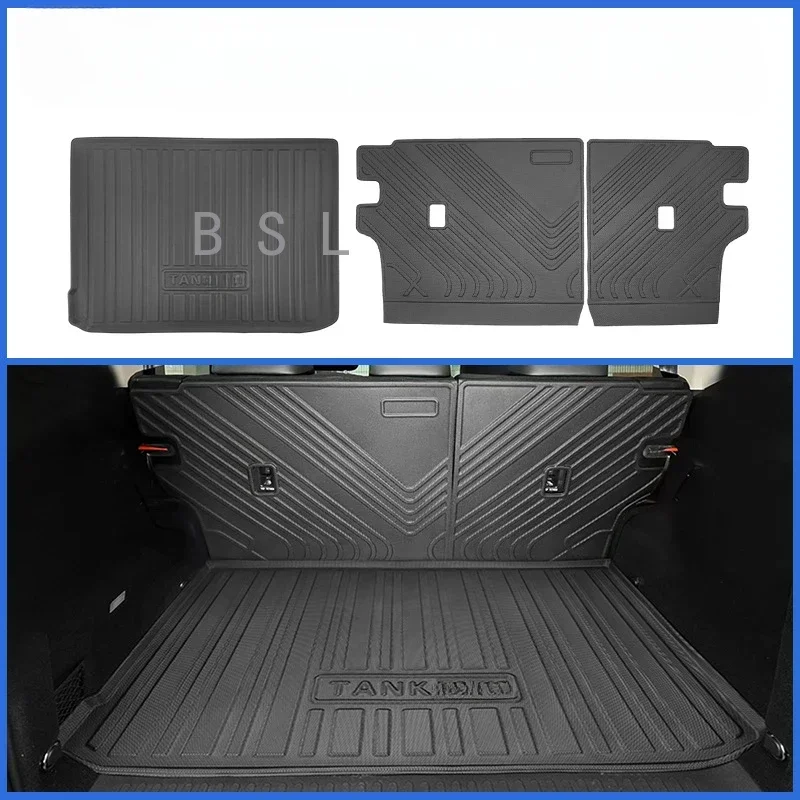 Car Accessories Great Wall GWM WEY Tank 300 2023 Cargo Liner Specialized TPO Trunk Floor Mat Waterproof Durable Carpet