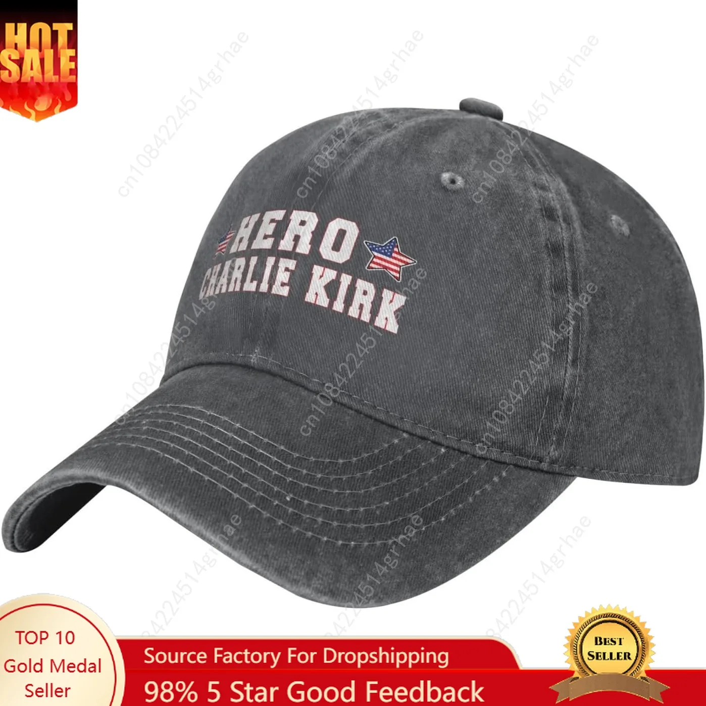 

Hero Charlie Kirk Mens Trucker Hat Baseball Cap Adjustable Classic Mens Hat Black