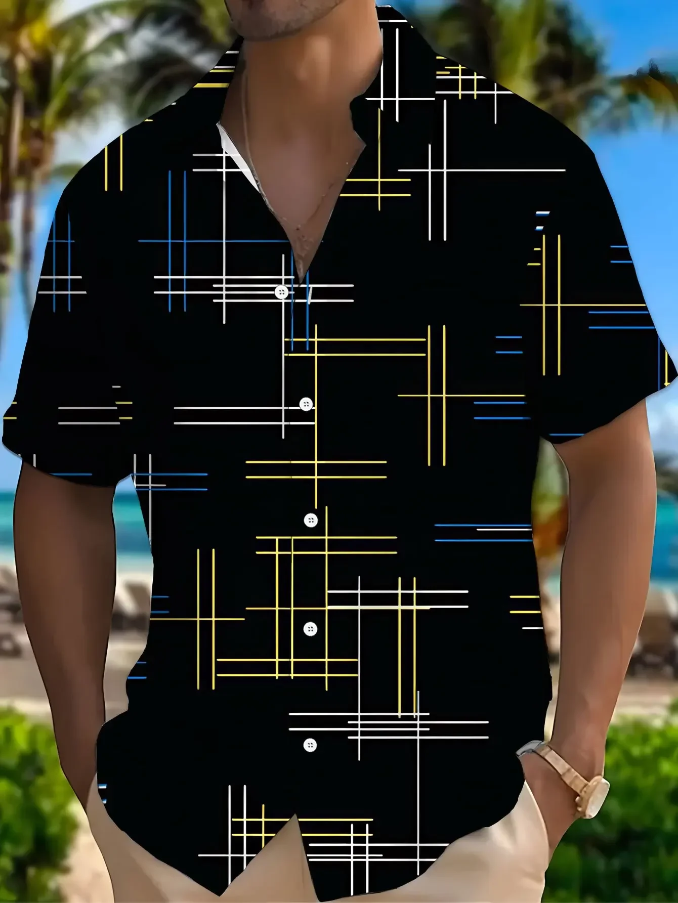 

Men's Fashion Beach Party Shirt SummerMan Women Short Sleeve Hawaiian Casual Print Breathable Holiday Tops