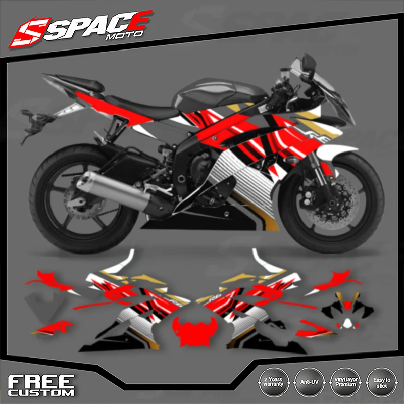 الفضاء مخصص للدراجات النارية الرسومات لياماها 2008 2009 2010 2011 2012 2013 2014 2015 2016 R6 إندورو ملصقات مصورة أطقم 002