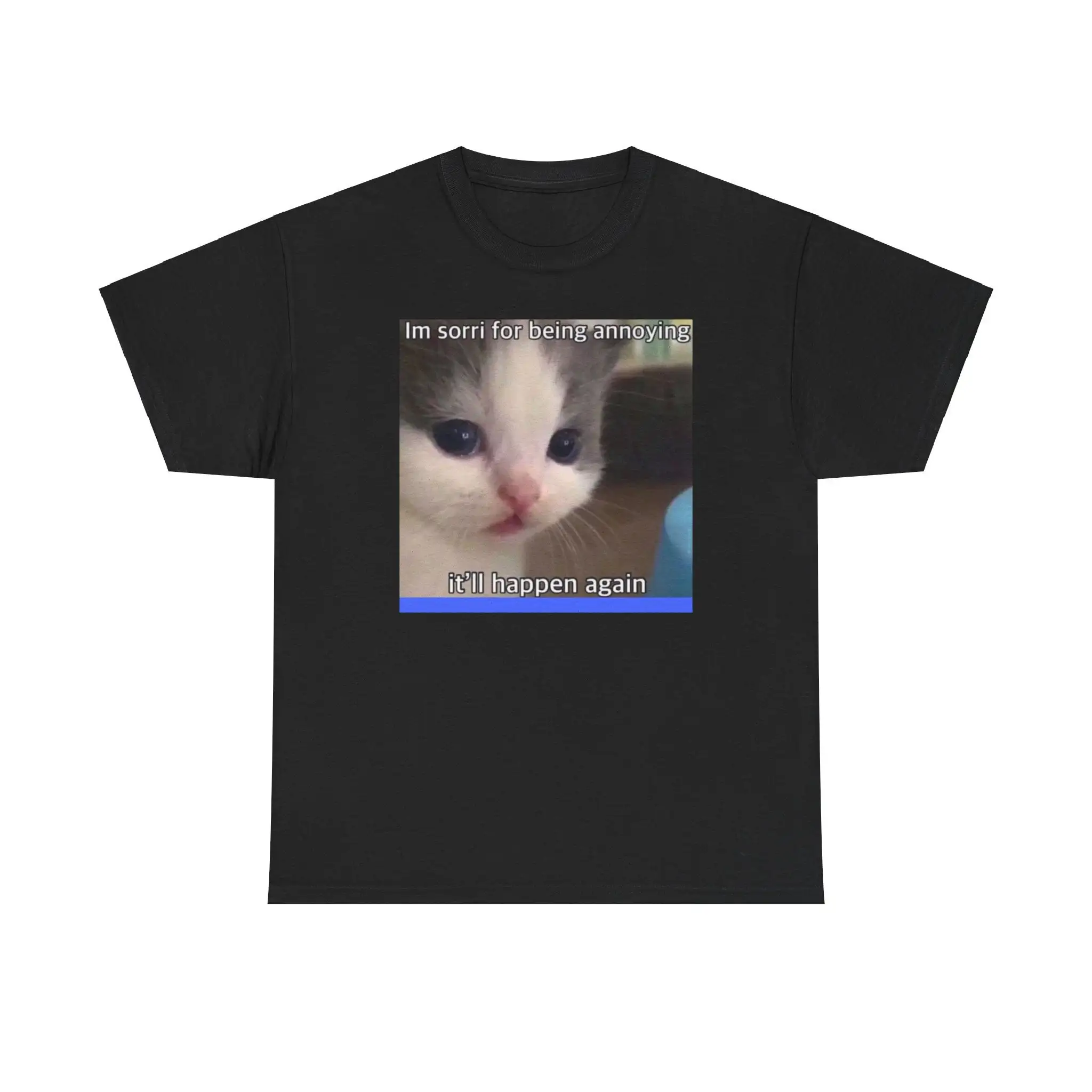 Sorri Cat Male Or Female Cotton T Shirt Funny Parody Meme