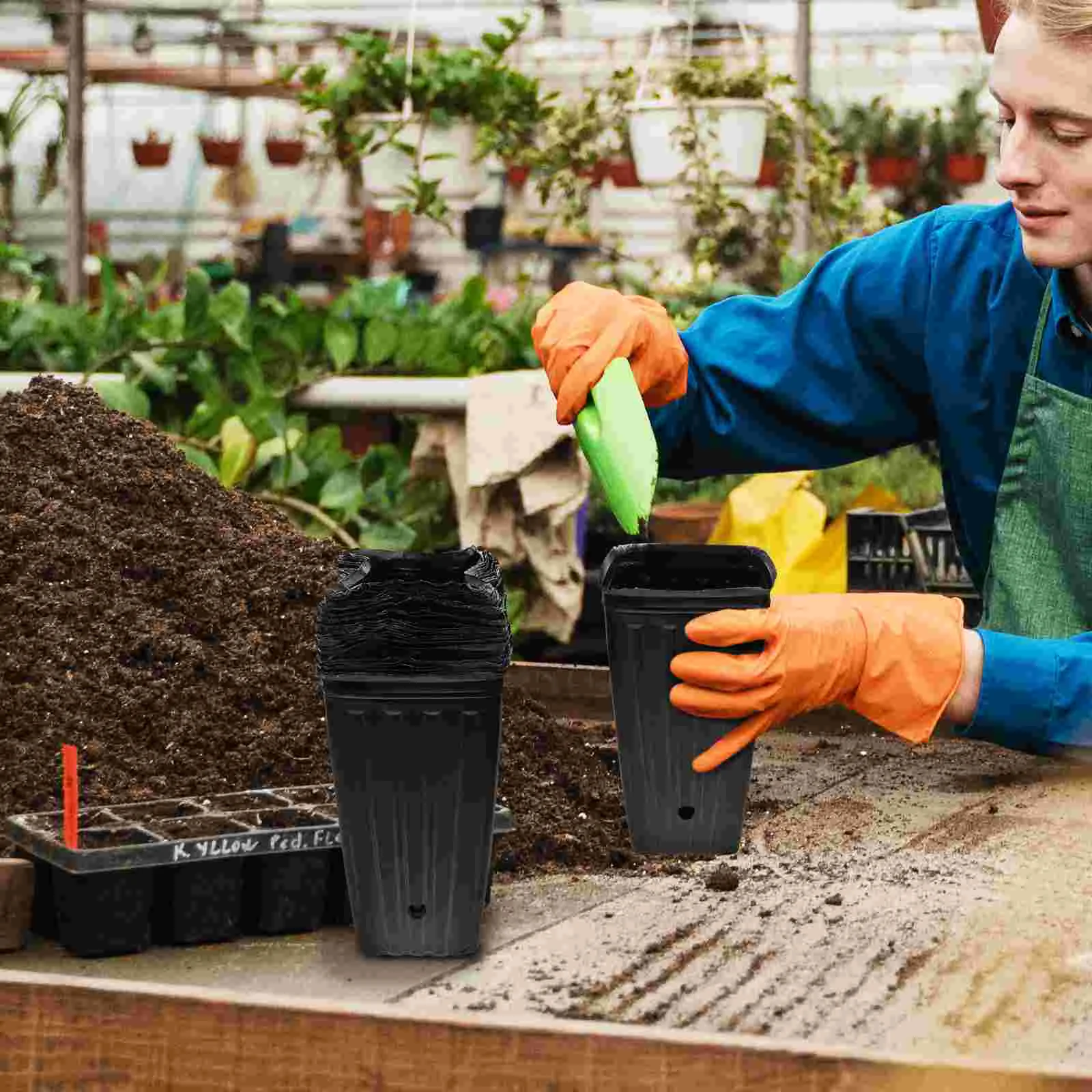 30 pçs pote de mudas alto planta jardim fornecimento berçário copo plantio legumes flor crescente saco jardinagem