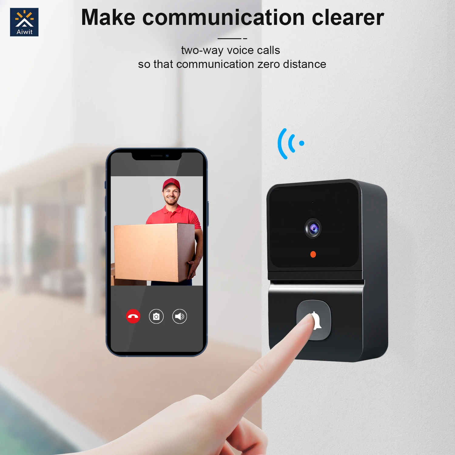 Timbre inalámbrico WIFI con aplicación Tuya, almacenamiento en la nube gratuito, visor Visual, Video en espera de larga duración, teléfono para puerta