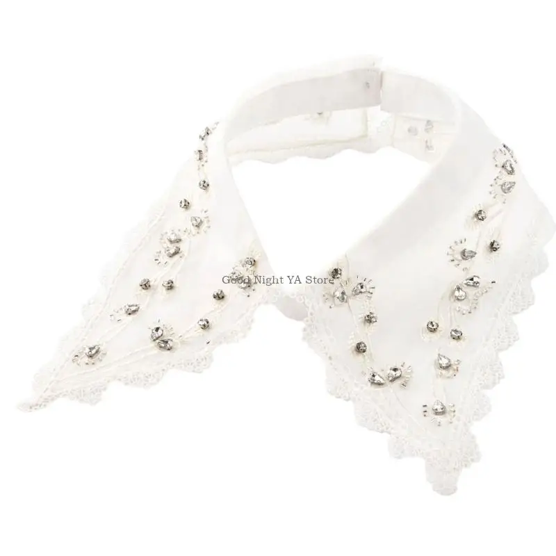  Statement Collar Overlay with Trimmed Detail for Tops and Sweaters