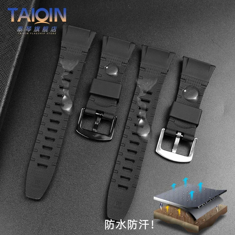 لـ Casio PROTREK PRG-110Y PRG-110C PRW-1300Y PRW-1500Y PRG-130Y سوار رياضي من الراتنج حزام ساعة سيليكون إكسسوارات 26 مم