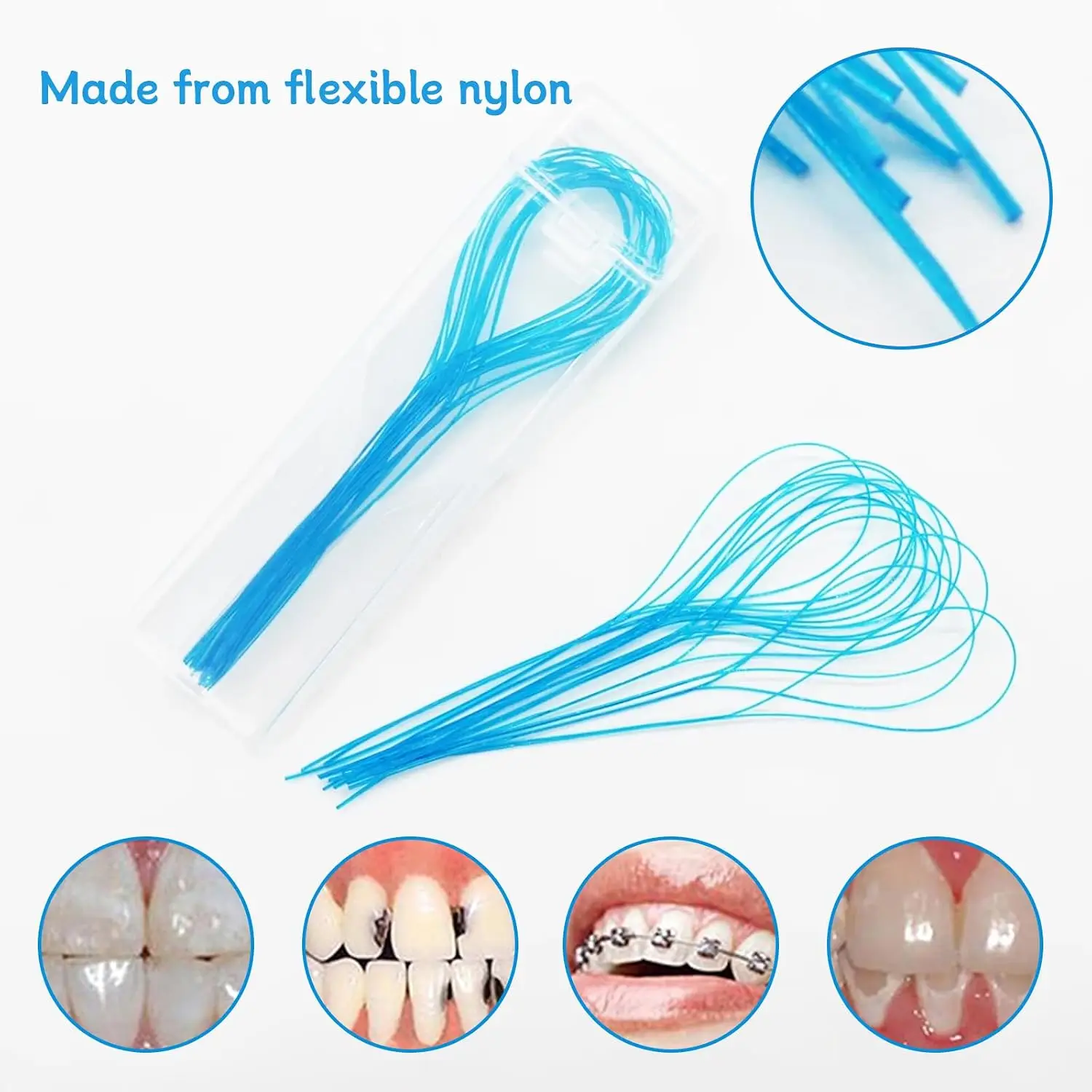 70 Dental Floss Threaders, Suitable for Braces, Bridges, and Implants, Orthodontic Floss Threaders for Teeth Alignment, Dental Cleaning and Care Accessories