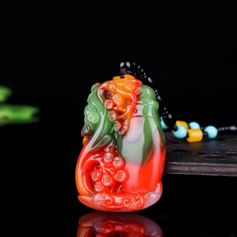 Natural Colour Jade Dragon Pixiu Pendant Necklace Chinese Charm Ite Jewelry Carved Amulet Luck Gifts for Her Men Sweater Chain