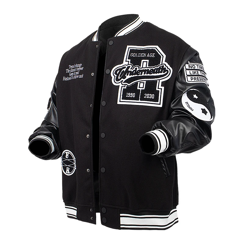 

Мужской бомбер больших размеров с вышивкой, осенне-зимняя университетская куртка, ветровка, тай-чи, новые куртки с вышивкой, мотоциклетная куртка