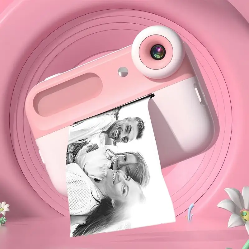 Instant Print Camera, draagbare camera met fotopapier, oplaadbaar cameraspeelgoed, verjaardagscadeau voor meisjes en jongens, creatief speelgoed