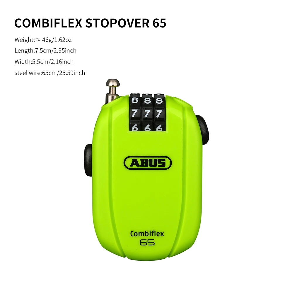 ABUS Stalen Kabelslot met Wachtwoord voor Fiets, Kinderwagen, Helm, Draagbare Mini Bagage, Rugzak, Skateboard, Anti-Diefstal Slot
