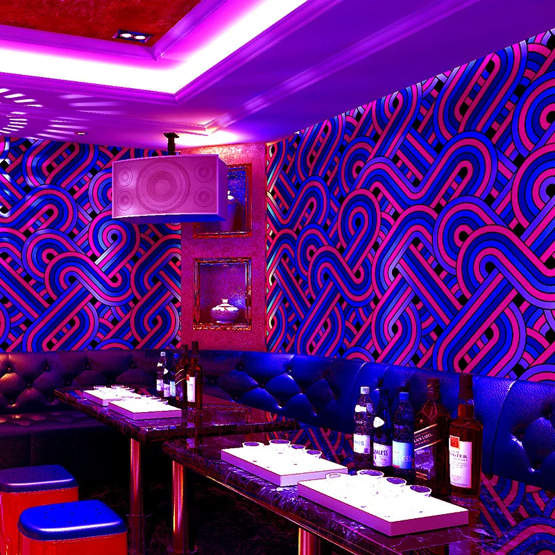 KTV Wallpaper 3D Reflective Flash Wall Fabric for Bar Club Creative Corridor Background Wall Decor