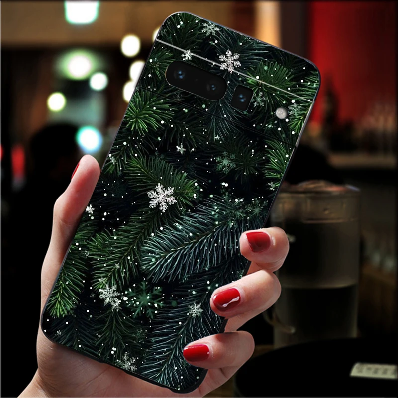 حافظة لهاتف جوجل بيكسل 10 9 Pro XL 9A 8 7 6 Pro Pixel 8A 7A 6A Pixel 8 7 6 5 ندفة الثلج لعيد الميلاد الشتوي