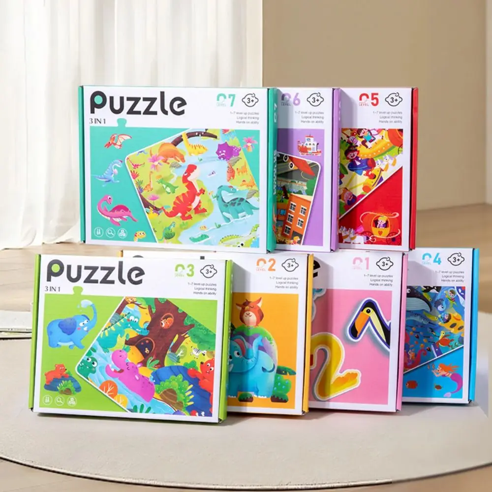 

Panda Puzzle Forest Animals Elephant Building Block Cartoon Animal Jigsaw DIY Toy Home Decor Numbers Jigsaw Puzzle Kids Toy